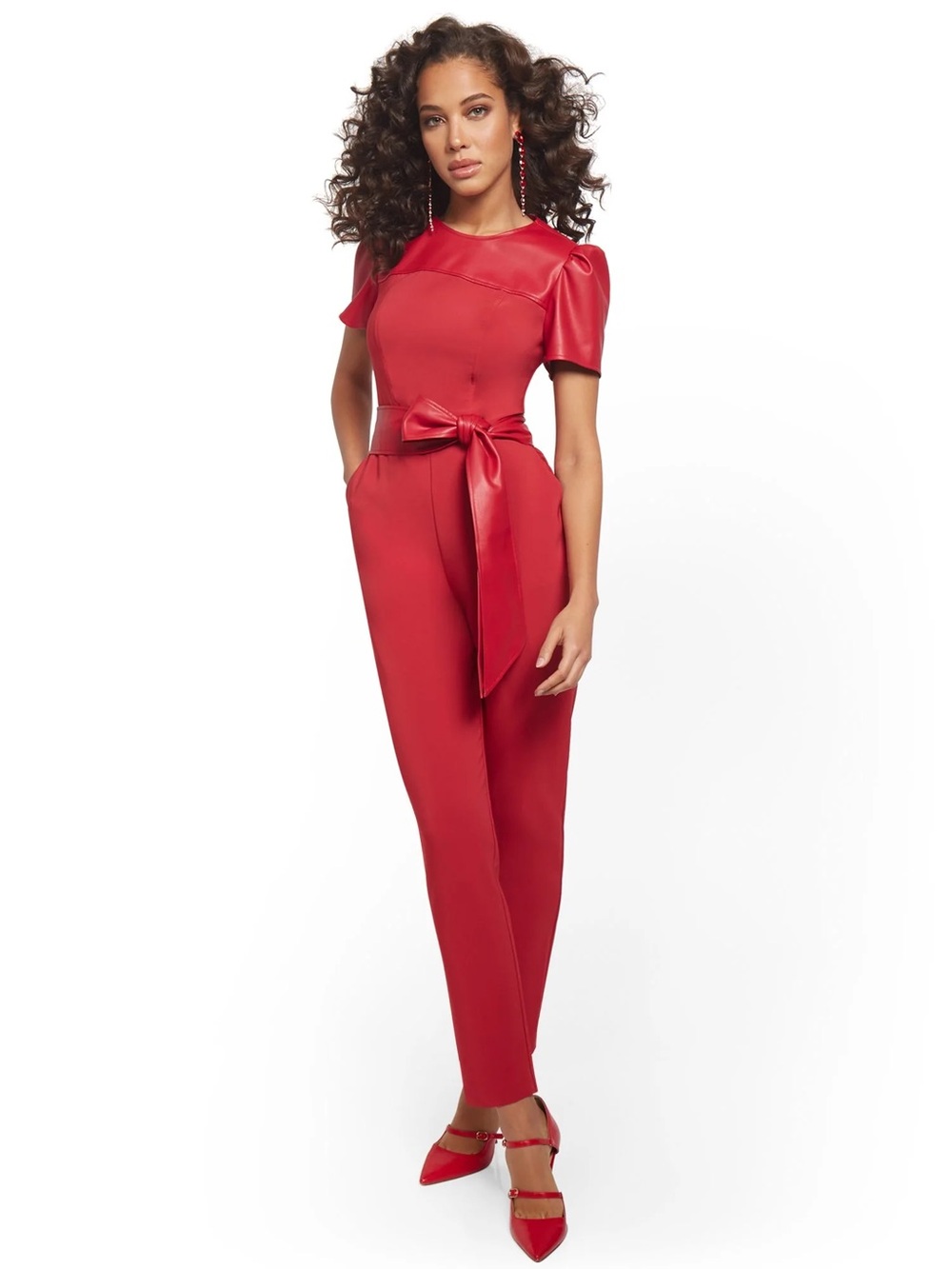Elegant Red Short Sleeve Dress
